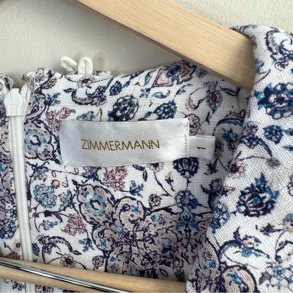 Zimmermann Linen Playsuit Floral Empire‎ Flute - Picture 14 of 16